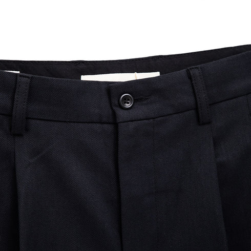 Norse Projects Benn Relaxed Cotton Wool Twill Pleated Trouser Black N25-03959999 Degli Uberti